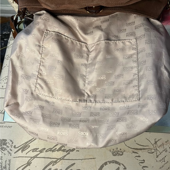 EUC Michael Kors Brown Suede Hudson Downtown Hobo Bag - Picture 11 of 11